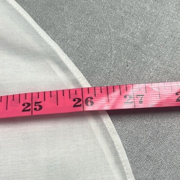 Rebecca Taylor Womens Large Voile Plisse Button Front Statement Blouse White - Picture 11 of 11